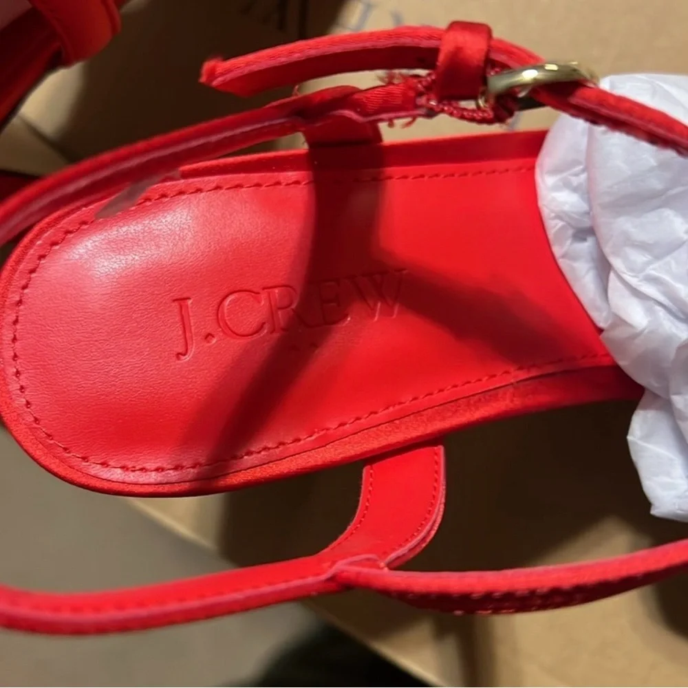 NWT J Crew Satin Rosette Heels